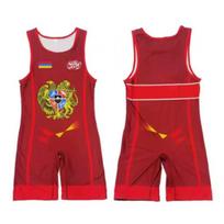 Vyriškas imtynių kostiumas Gimnastikos triko Labai elastingas Spandex Lycra Treniruočių apranga Laisvo stiliaus varžybos XS red