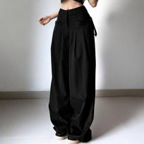 Gothic Punk Bandage Wide Leg Pants 90s Baggy Pant Women Oversize Low Rise Y2k Academic Pants Streetwear E-girl Style XS juoda