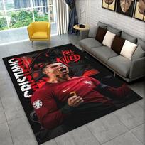 Football Star Goat R-Ronaldo CR7 Non-Slip Area Rug for Living Room,Bedroom,Playroom,Carpet Floor Mat Home Decor Rug  Room 80x120cm gray