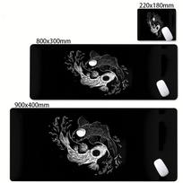 Large Mouse Pad Yin-yang Fish HD Black & White Sakura Computer Office Table Pc Gaming Non-slip Japanese Kawaii Desk Accessories 30cmx60cm gray