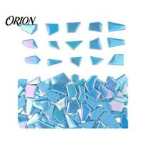 Bulk Glass Tiles for Projects Iridescent Mosaic Crafts, 200/400g Broken Professional Crafting Pieces DIY Home Garden Art Projects, Handmade 200g