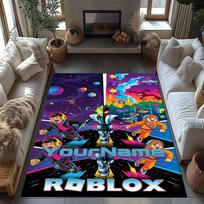 Roblox 441 Customize Text Floor Rug Office Rug Perfect for Dining Room Dormitory Entryway Playrooms Antislip Carpet Decorate Offices 80cmx120cm black