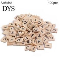 100 Pcs Wooden Alphabet Letters Numbers Heart Shape Buttons Crafts Wood Button Alphabet