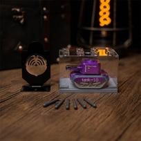 Alloy tank rebound toy gift, can launch model, small tank toy, can rotate and make sound violetinė