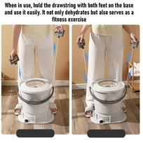 Manual Clothes Dehydrator 3.17 Gallons Capacity Portable Manual Draw Cord Spin Dryer for Student Dormitories Apartments beige