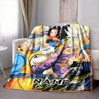 Custom 1pc Dragon Ball Super Saiyans Blanket, Soft And Comfortable Blanket, Casual Warm, Camping Travel Blanket, Birthday Gift Q91241 80cmx120cm gray