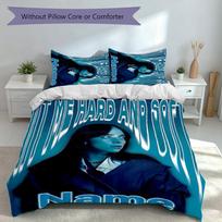 3pcs Custom Name Billie Eilish Set,Includes 1 Duvet Cover and 2 Pillowcases,All-season Bedroom Decor 135cmx200cm