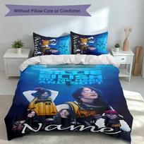 3pcs Custom Name Billie Eilish Set,Includes 1 Duvet Cover and 2 Pillowcases,All-season Bedroom Decor 140cmx200cm