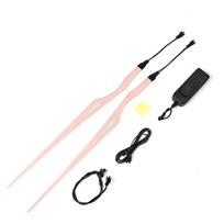 Waterproof Motorcycle Bike Helmet LED Cold Light Strip EL Sticker 4 Flashing Warning Lights Night Riding Helmet KitSpeed Sensors 6 2 In 1 White