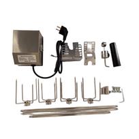 Electric Rotisserie Meat Fork Kit Stainless Steel Grill Heavy Duty for Backyard gray