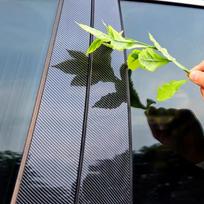 6 vnt. blizgios juodos kolonos apdailos lipdukai, tinkantys VW Passat B6 B7 2006-2015 2007 2008 2009 langų durų apdailai, anglies pluošto lipdukas