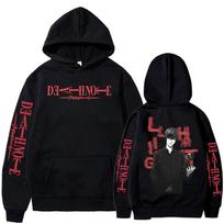 Anime Death Note Light Yagami Hoodies Men's Women Clothing Fashion Pullover Long Sleeves Oversized Hooded Sweatshirts Streetwear M black