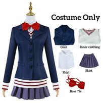 Anime Dandadan Ken Takakura Momo Ayase Cosplay Aira Shiratori Costume Black Uniform Hoodies Skirt Christmas Party for Girls Wome M white