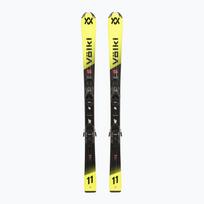 Vaikiškos kalnų slidės + apkaustai Völkl Racetiger Jr Yellow+7.0 VMotion Jr 130-160 cm