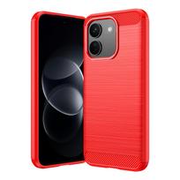 Xiaomi Redmi Note 17 Pro Max 5G telefono dėklas, lankstus TPU anglies pluošto smūgiams atsparus apsauginis dėklas, skirtas Xiaomi Redmi Note 17 Pro Max 5G raudona