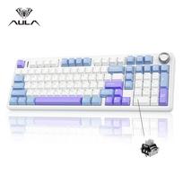 AULA F99 Pro 96% Gaming Mechanical Keyboard BT5.0/USB-C/2.4GHz Knob Tri-Mode Hot Swappable 8000mAh Custom RGB Backlight Keyboard