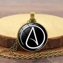 Ateisto Ateizmo Simbolis Laikas Moteriškas Universalus Retro Pakabukas Karoliai 50cm(Necklace Size) black