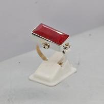 Cushion Cut Raw Red Ruby Gemstone 925 Sterling Silver Ring Jewelry, Handmade Artisan Gift Ring Jewelry 8 sidabras