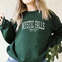 Comfortable Cute Vampire Fan Gift Stefan and Damon Salvatore Hoodie Jumper Pullover Sweatshirt Mystic Falls L gray