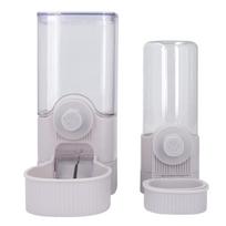 Hanging Automatic Food Water Dispenser Safe Cage Cat Water Dispenser Food Bowl for Home Indoor white