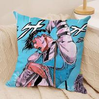 J-JoJo B-Bizarre Adventure Cushion Cover Soft Plush Fabric Double-Sided Printed Sofa Cushion Cover for All Seasons Home Decor 30cmx30cm orange