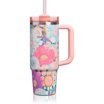 Stanley Quencher H2.O FlowState™ Tumbler nerūdijančiojo plieno puodelis su šiaudeliu vidutinis sorbet wildflower 1 vnt.