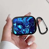 Case For Airpods 3 Pro2 Pro Pro3 2 4 1 Earphone Cases Cover Purple Swirl Abstract Art Paper Airpods 4 blue