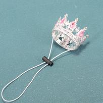 New Alloy Rhinestone Pet Crown Adjustable Cord Gold/Silver Sparkling Tiara Electroplated Pet Hats for Dogs Cats gray