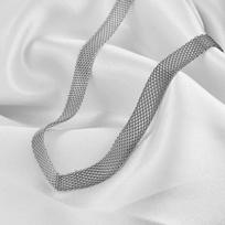 18K Gold Mesh Chain Choker - Simple Hollow 8MM Collarbone Necklace for Women auksas