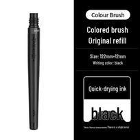 Pentel Japan Medium Tip Quick-Dry Brush Pen for Watercolor & Calligraphy with Refillable Ink black