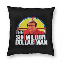 The Six Million Dollar Man Square Pillowcase Polyester Linen Velvet Printed Zip Decorative Throw Pillow Case Sofa Seater Cover Peach skin 30*30(CM)-1Pcs white