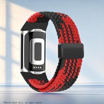 Sportinis Nailoninis Dirželis Fitbit Charge 6 5 Laikrodžiui Elastinga Kvėpuojanti Apyrankė Fitbit Charge 5/Charge 6 Laikrodžiui Pintas Apyrankės Correa For Fitbit Charge 6 black