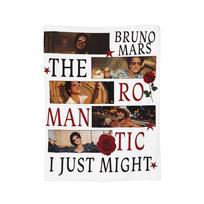 Bruno Mars Fleece Throw Blanket The Romantic Tour Blankets for Sofa Couch Lightweight Bed Rug, Size: 75*100cm, Weight: 230 GSM black