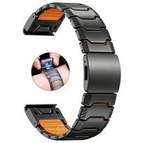22/26mm Silikoniniai + Titano Dirželiai QuickFit Juosta skirta Garmin Fenix 8 47/51mm E 7 7X Pro Dirželiai skirta Descent Mk3i Quatix 8 Apyrankė QuickFit 26mm gray