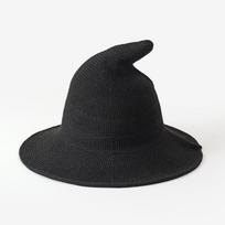 Specially for high-quality cotton yarn children's wizard hat Halloween witch hat foldable magic hat decoration One size fits all black