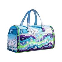 Large Quilted Printed Multi-Purpose Travel Bag for Gym Sports and Overnight Trips One Size blue