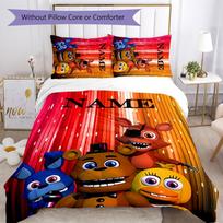 3pcs Custom Name Five Nights at Freddy's Bedding Set Duvet Cover Closure Includes 1 Duvet Cover & 2 Pillowcases for All Seasons Bedroom Decor 135cmx200cm