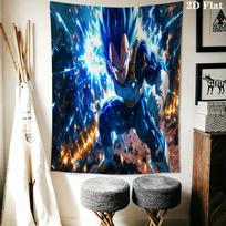 Vegeta Wall Tapestry Aesthetic Wall Hanging Printed Fabric Blanket Decorative Tapestries For Bedroom Living Room Home Decor 180cm x 230cm blue