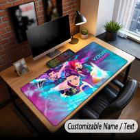 Large Mouse Pad Kpop Demon Hunters Print Custom Name Text Desk Mat for Office Gaming 50cmx100cm