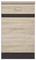 Apatinė virtuvinė spintelė Junona Line Right, sonoma ąžuolo sp./wenge sp., 47 cm x 50 cm x 85.7 cm