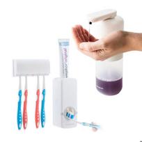 Toothpaste Dispenser Pack with Toothbrush Holder and Automatic Soap Dispenser InnovaGoods BATHROOM ACCESSORY HOLDER balta