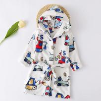 New Cartoon Kids Panda Robes Winter Baby Boy Bathrobe Sleepwear Robe For Children Flannel Hooded Pajamas Girls Homewear Clothing 120 gray