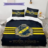 Custom Name AIK Pattern Bedding Quilt Set  Home Decoration  Gift (1 * duvet cover + 2 * pillowcase  without core) 135x200cm white
