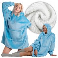 Blanket Sweatshirt Soft Thick Blanket Hoodie Oversize 2in1 Practical Gift gray