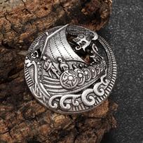 Vintage Norse Mythology Swedish Scandinavian Amulet Men's Brooch Accessory Trinity Celtic Knot Rune Pin Iceland Gift gray