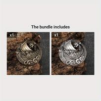 Vintage Norse Mythology Swedish Scandinavian Amulet Men's Brooch Accessory Trinity Celtic Knot Rune Pin Iceland Gift black