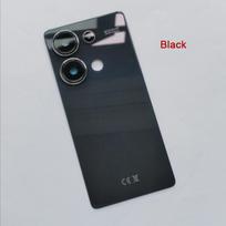 + Back Glass Battery Cover For Xiaomi Redmi Note 13 Pro 4G with Camera Lens Rear  Housing Case Replacement & Adhesive Note13 Pro 4G  Black gray