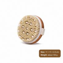 Hanging Rope Shower Scrubber Brush Boar Bristle Body Scrub Brush Long Handle Brush  Dry & Wet Skin 11*11cm beige