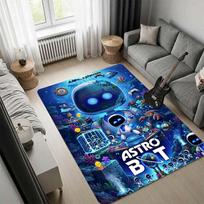 Astro Bot Game Area Rug, Baseball Robot Character Print Floor Carpet for Bedroom Living Room Game Room Decor 60x90cm( 23x35in ) gray