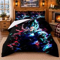 Vegeta Pattern Bedding 3Pcs Set Bed Sheet And Pillowcases For Indoor Bedroom 140cmx200cm brown